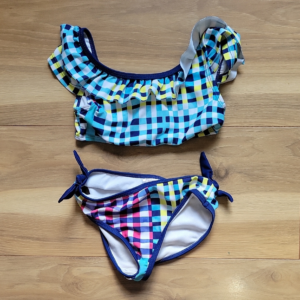 *3/$15* Jantzen Blue & Pink Bikini Set Size 5 Girls